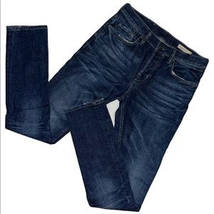 Men's All Saints Print Cigarette Skinny Fit Jean Blue 30x31